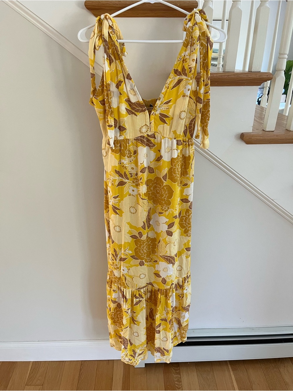 Abercrombie Yellow Floral Maxi Dress SMALL TALL